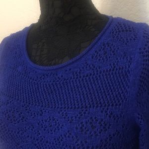 Chico’s net fringe 3/4 sleeve blouse